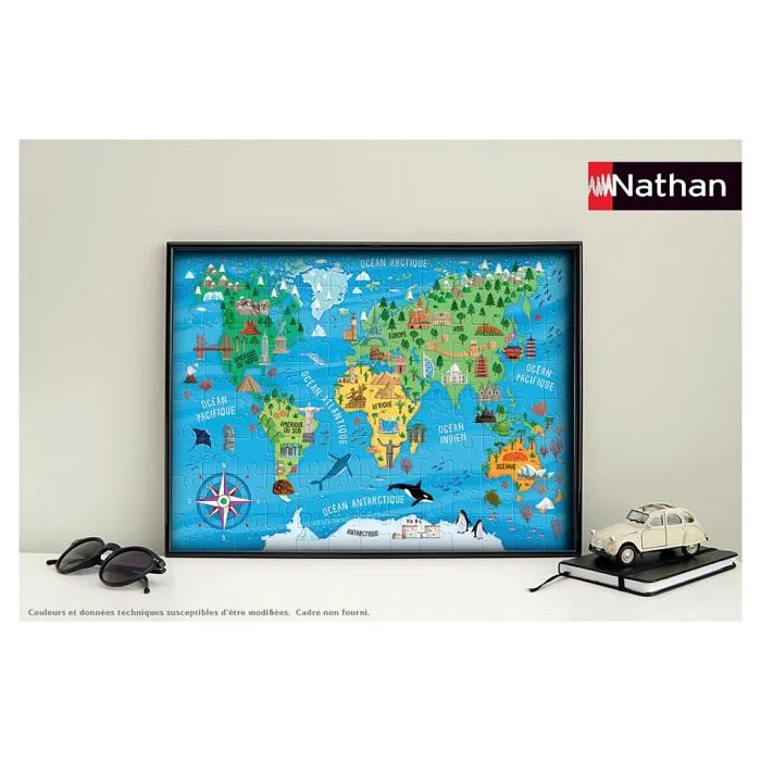 Puzzle 100 pièces : Carte du monde des monuments-5