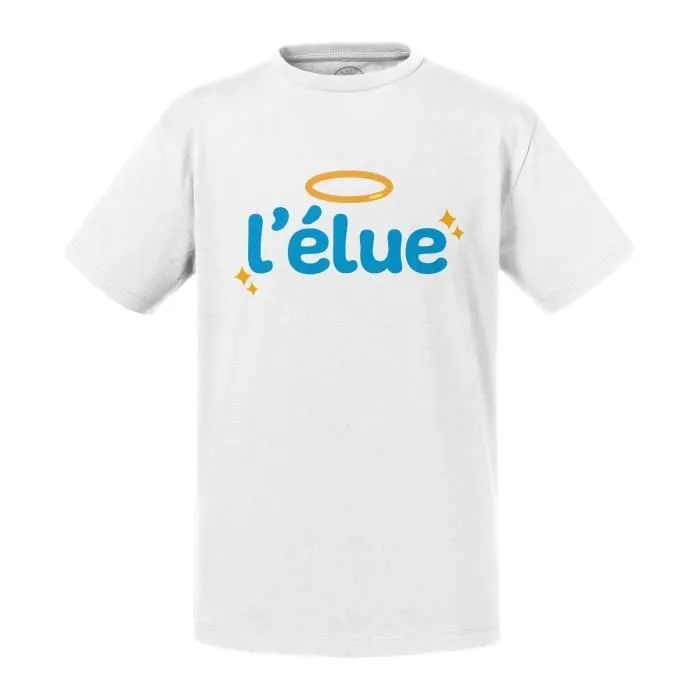 T-shirt Enfant Blanc L'élue Princesse Reine Ange-0