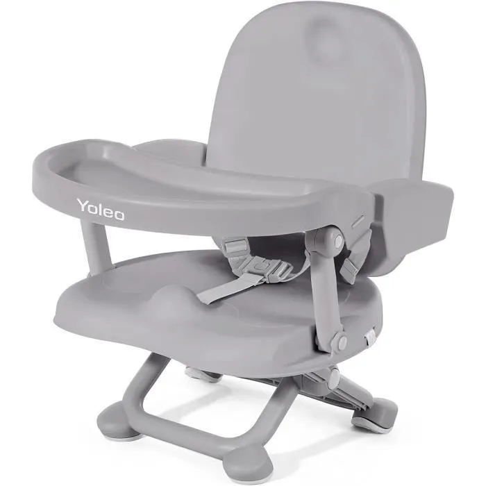 Réhausseur Chaise Enfant Pliable, Chaise Bébé Portable, Bébé Chaise repas en Hauteur Réglable, Plateau Amovible, 6 mois à 3 ans-0