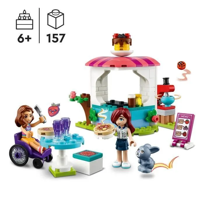 LEGO® Friends 41753 La Crêperie, Jouet Créatif avec Figurine de Lapin, Cadeau Enfants 6 Ans-1