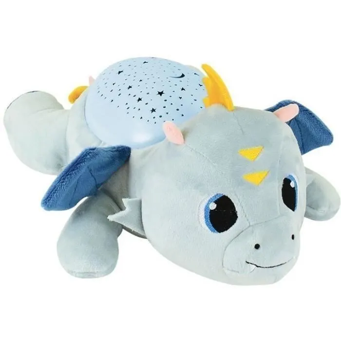 Peluche veilleuse et musicale - JEMINI - LEON LE DRAGON - Bleu - Mixte - 39 cm-1