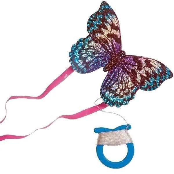 Cerf-volant - Insecte - Papillon - Brillant - 10x7 cm - Rubans colorés-0