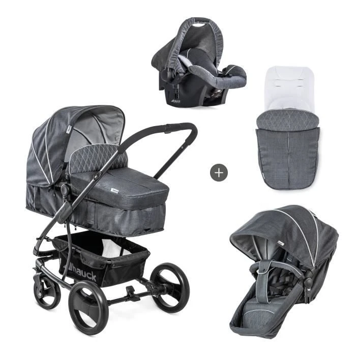 HAUCK Poussette combinée Trio Pack Pacific - Charcoal-4