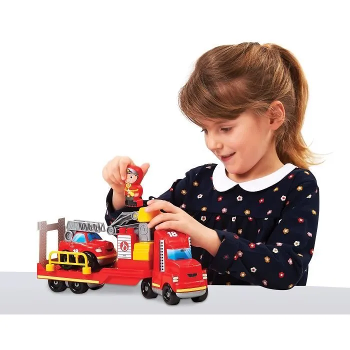 Ecoiffier Intervention pompier, Abrick 3290, Jeu de construction pour enfant, Camion pompier 32 cm, Dès 18 mois, Fabriqué en France-1