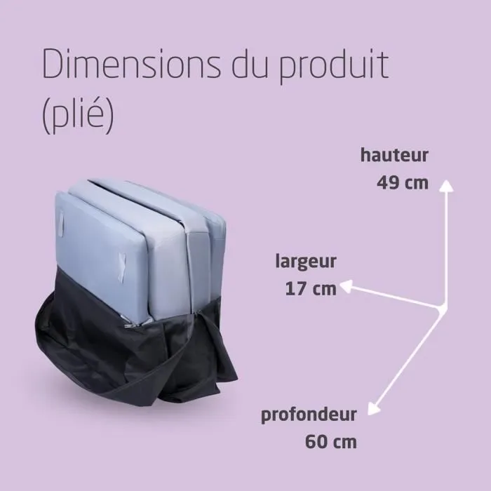 MAXI-COSI IRIS 2, Lit de voyage 2 en 1 - Compact - Evolutif - léger - De la naissance à 3 ans, ESSENTIAL GREY-2