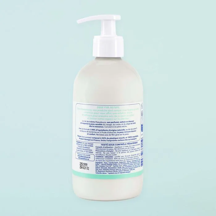 Lait de Toilette Bébé BIO non parfumé Peaudouce - 400ml-1