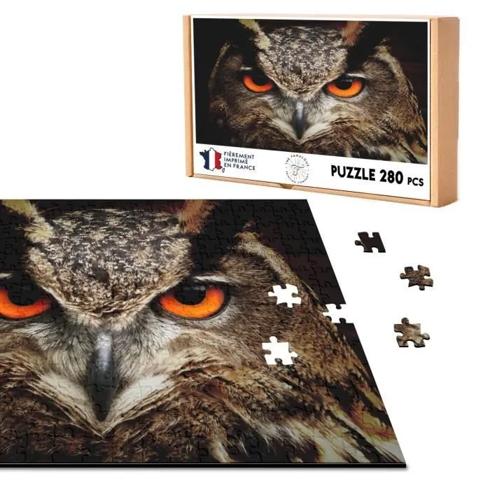 Puzzle Classique - FABULOUS - Regard de La Chouette Yeux Oranges - 280 Pièces - Adulte - Intérieur - Mixte-0
