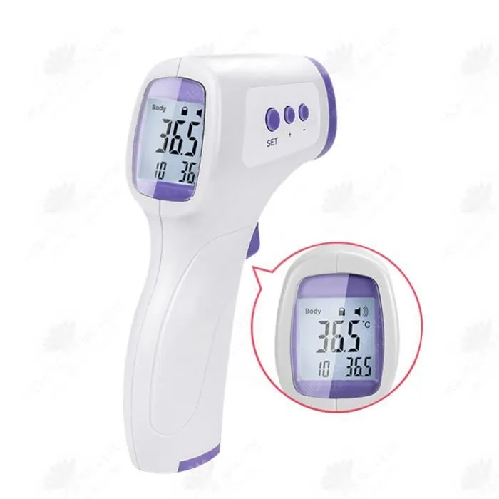 HTBE® Thermomètre frontal infrarouge sans contact Thermomètre clinique Thermomètre portable pour le corps humain Thermomètre électro-0
