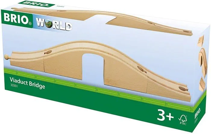 Pont Viaduc en bois BRIO 33351 - Accessoire pour circuit de train - Mixte dès 3 ans-1