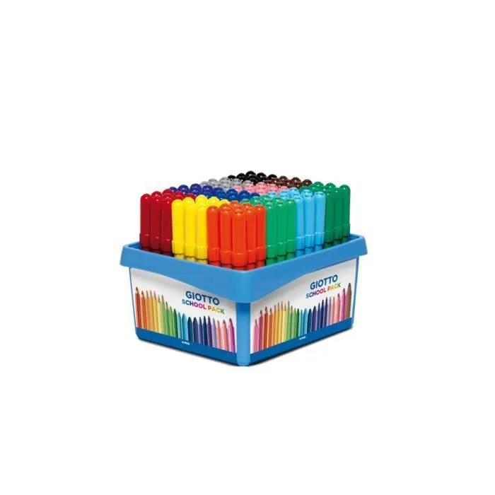 Feutres - Giotto - Turbo Maxi - Lot de 108 - Pointe large 5.5 mm - Lavable à l'eau-0