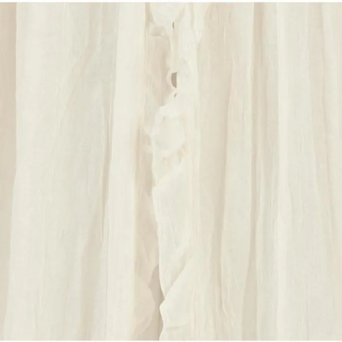 Ciel de lit Voile Moustiquaire 245cm Ruffle Blanc Ivoire Jollein-1