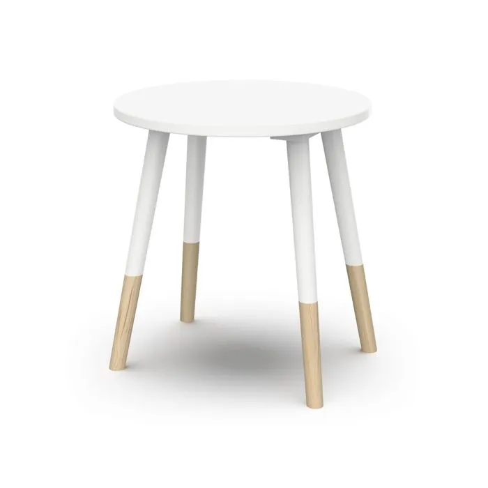 Tabouret enfant - CBA Meubles Demeyere - Blanc - 39cm - Pieds en hévéa - Intérieur-0