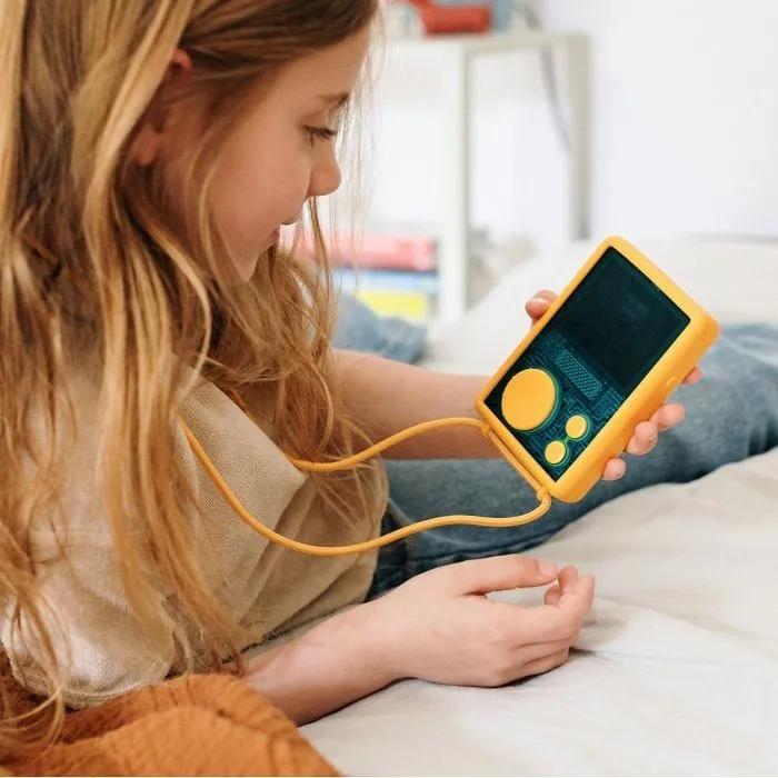 Console éducative - Lunii - Pack baladeur audio FLAM + coque antichocs de protection Jaune - boîte à histoires - dès 7 ans-2