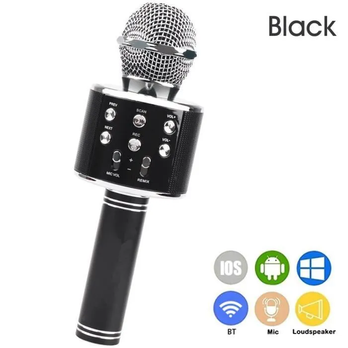 Microphone portable sans fil WS-858 - WS-858 - BT HIFI Haut-Parleur - Rechargeable Li-batterie-0