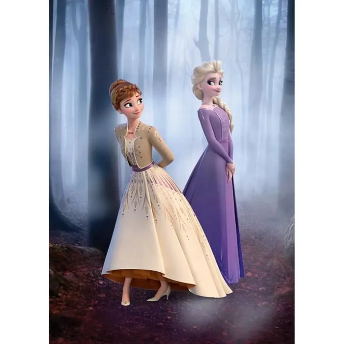 Poster Disney La Reine des Neiges 2 - Anna et Elsa en forêt - 50x70cm - Multicolor-0