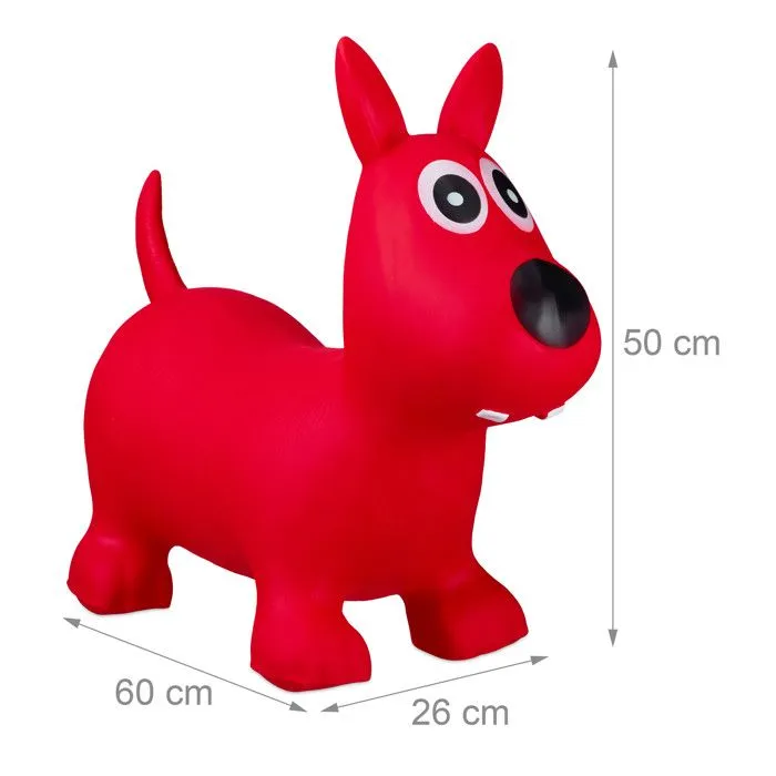 Relaxdays Chien ballon sauteur cheval avec pompe gonflable jouet jeux enfant animaux 50 kg sans BPA-3