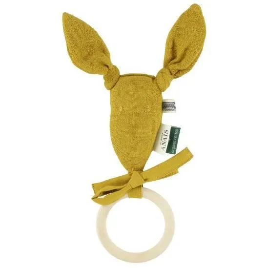 Trixie anneau de dentition kangourou Bliss Mustard 25 cm vert coton