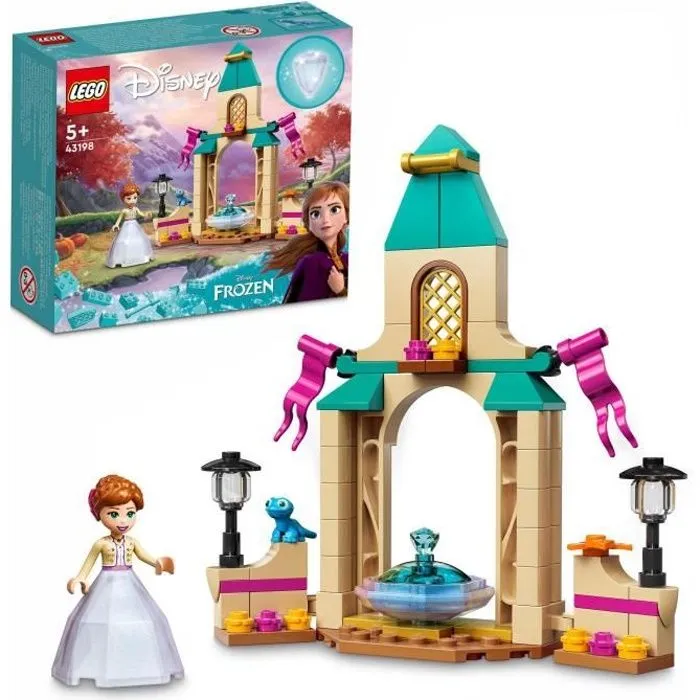 LEGO® 43198 Disney La Cour du Château d’Anna, Jouet de Construction pour Enfants avec Mini-Poupée Reine des Neiges 2 et Robe Diamant-0