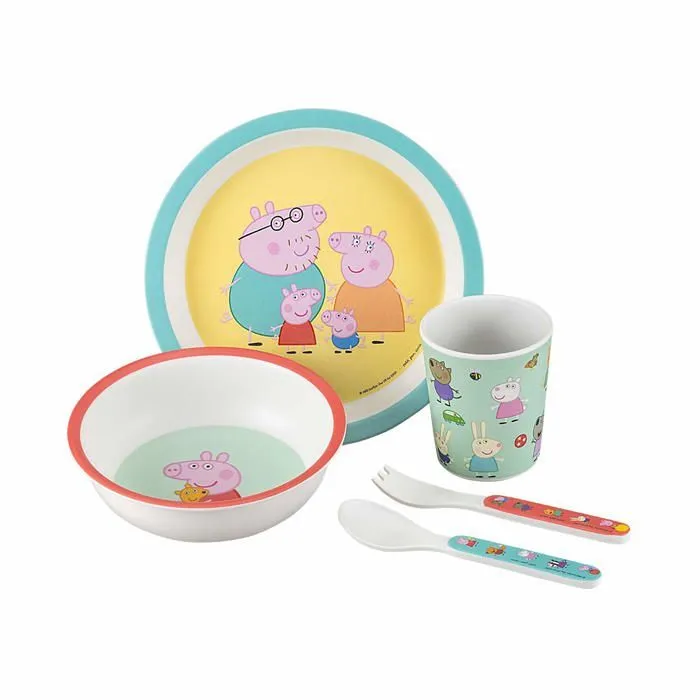 Coffret repas Peppa Pig Petit Jour Paris Multicolore - PETIT JOUR - Coffret repas - Jaune - Melamine - 6 mois-0