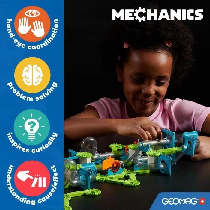 Coffret de construction - GEOMAG - Mechanics Challenge Goal! - 96 pièces - Magnétique - Jeu interactif - Plastique recyclé-5