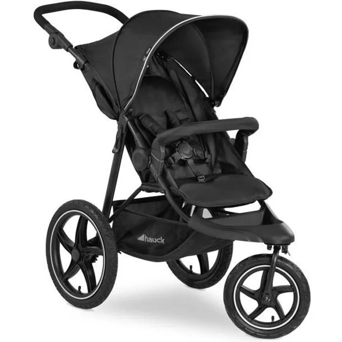 HAUCK Buggy Poussette - Noir - 3 roues Runner 2-0