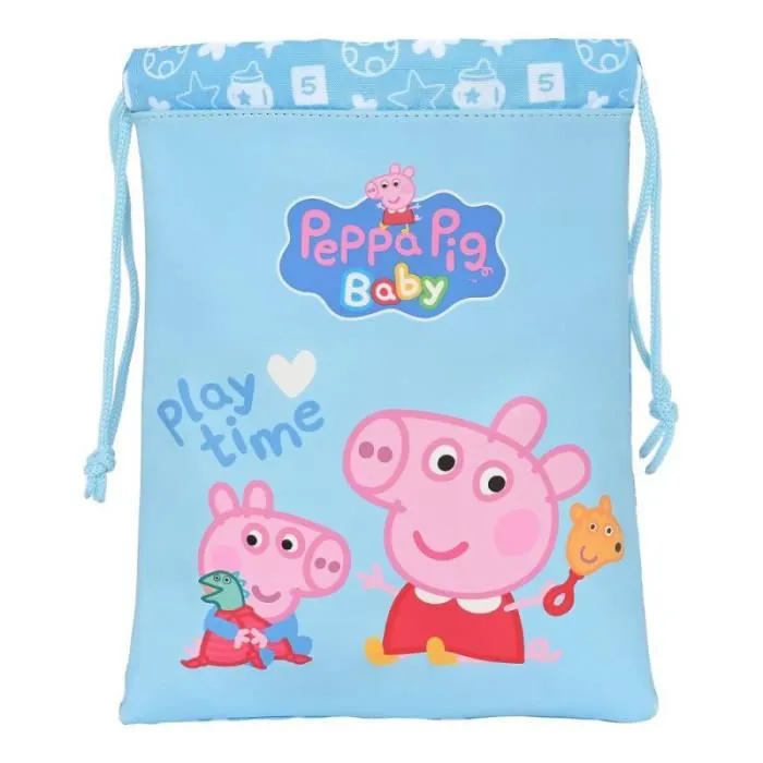 Sac à goûter - Safta - Peppa Pig « Baby » - 20 x 25 cm - Multicolore - 40 grammes-0