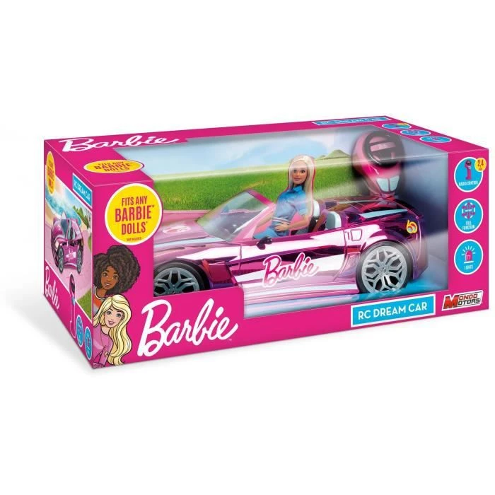 Voiture radiocommandée Barbie Dream Car - Cabriolet sport coupé - MONDO-1