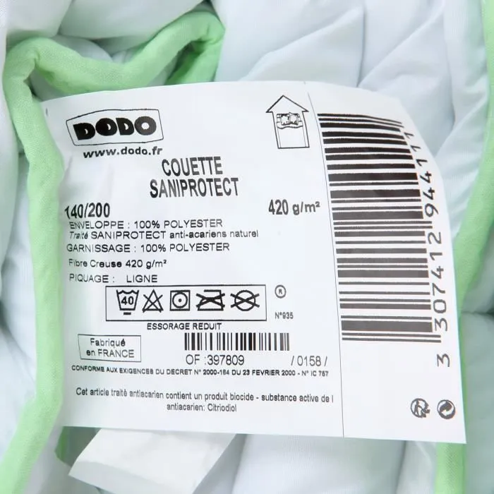 DODO Couette Saniprotect - 140 x 200 cm - Blanc-1