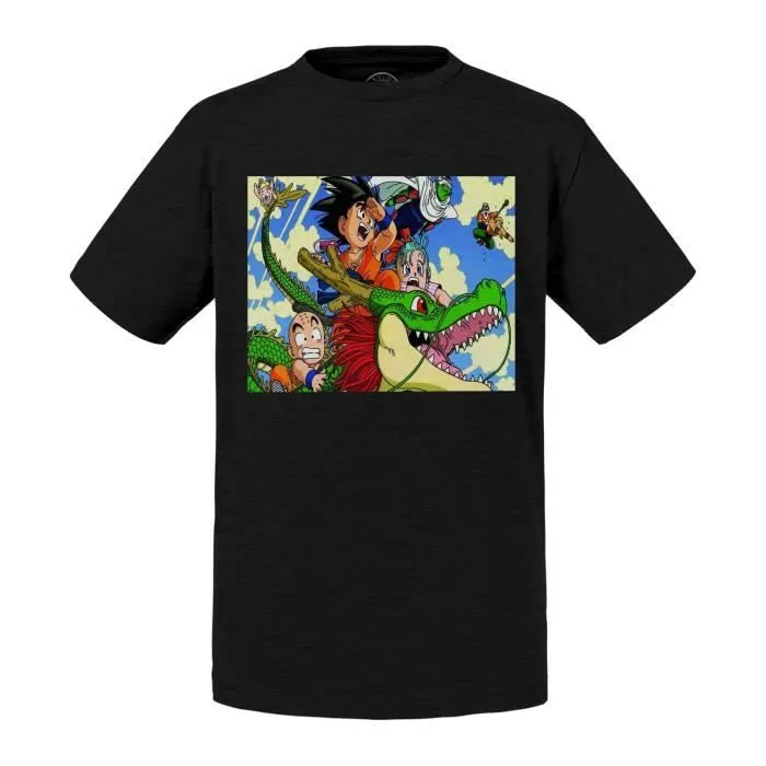 T-shirt Enfant Noir Dragon Ball Shenron Dragon Magique Manga-0