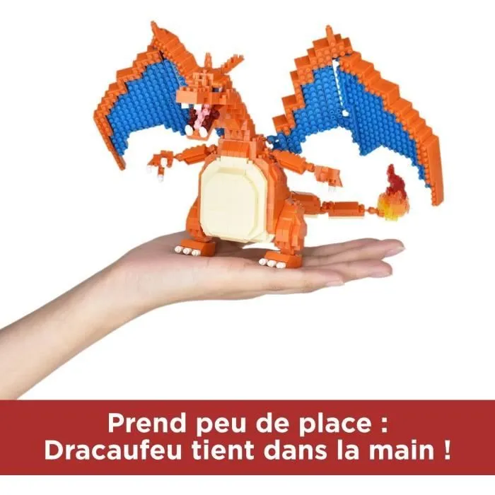 Figurine Pokémon Dracaufeu (Charizard) - BANDAI - Nanoblock - Figurine en Briques 860 pièces - Kit Construction - NBPM80-3