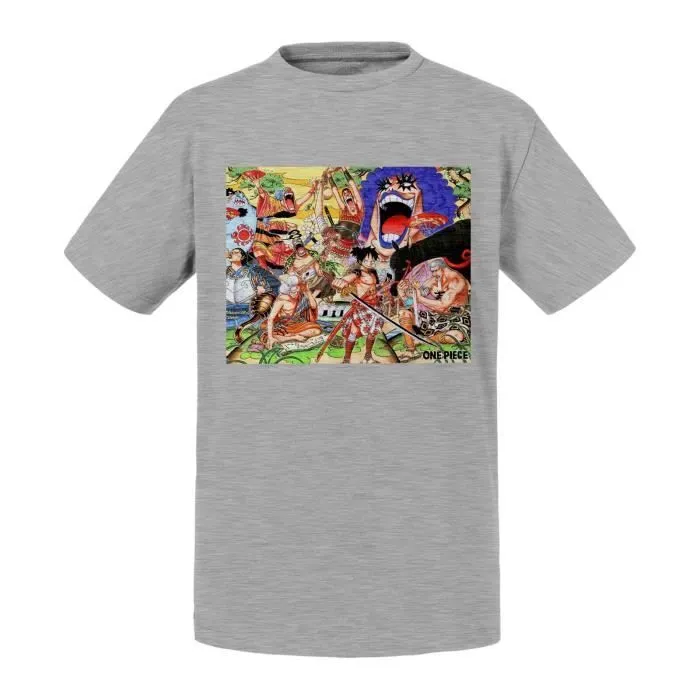 T-shirt Enfant Gris One Piece Alabasta Ark Crocodile Manga-0