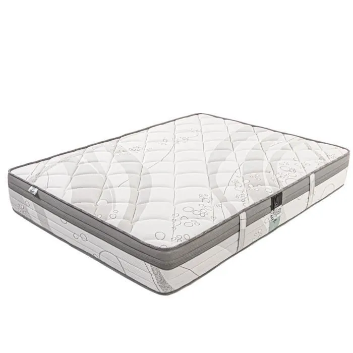 Ensemble matelas ViscoPlus, 26 cm mémoire de forme ferme réversible+sommier gris ep20cm + 2 oreillers+couette+TDL-2