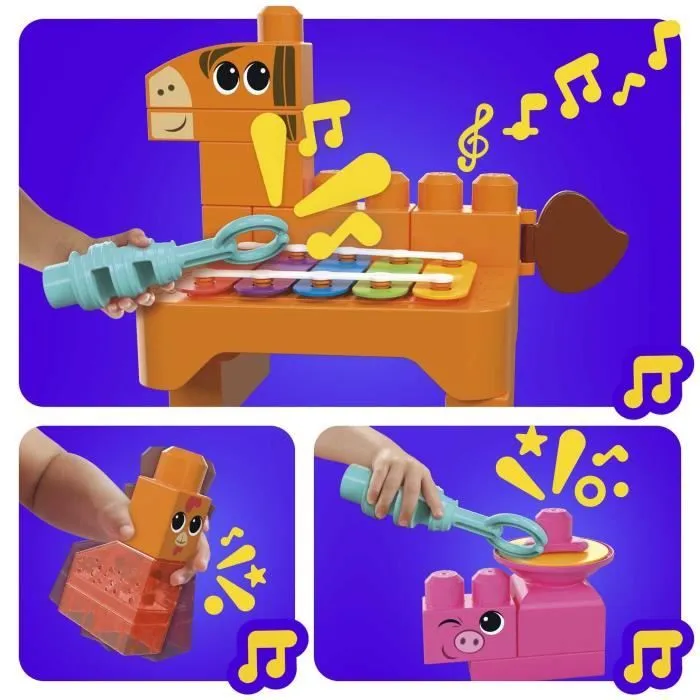 MEGA BLOKS-Les Musiciens de la Ferme-Jouet sensoriel (45 pcs) HPB46-4
