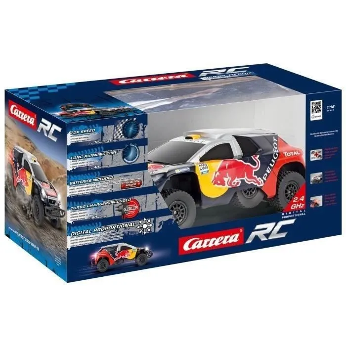 Voiture radiocommandée CARRERA RC Peugeot 08 DKR 16 Red Bull pour enfant de 6 ans et plus-3