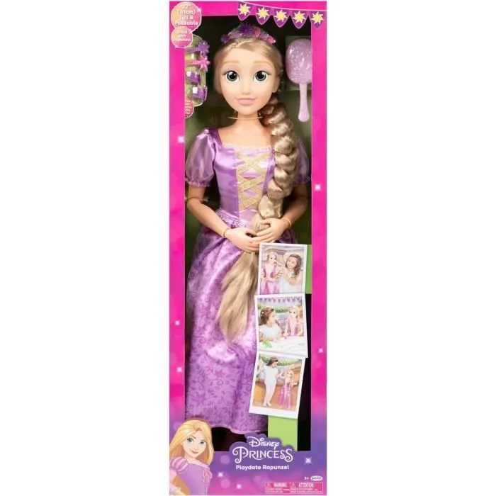Poupée géante - DISNEY PRINCESS - Raiponce - 80 cm - Accessoires de coiffure inclus - Mixte-0