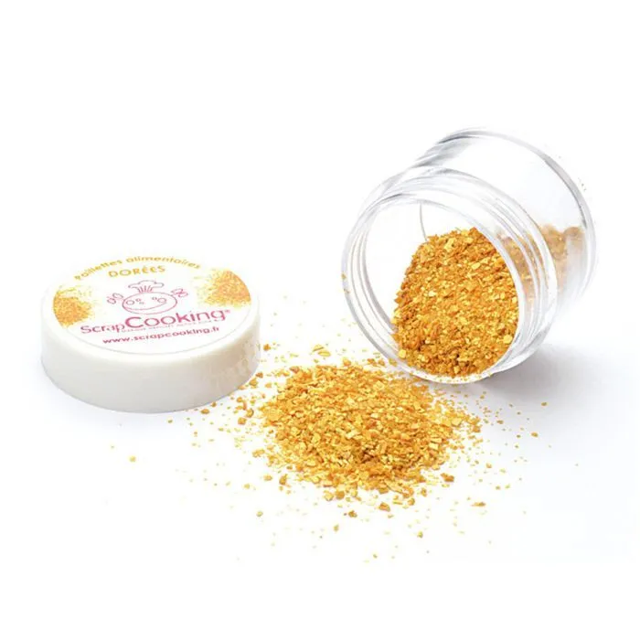 Paillettes alimentaires dorées-1