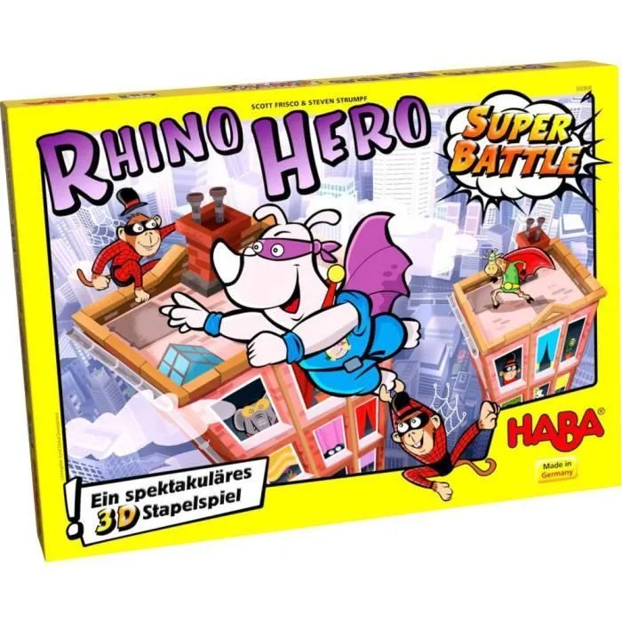 Jeu de société - HABA - Rhino Hero Super Battle - Pour Enfant - A partir de 5 ans - Jeu de plateau-0