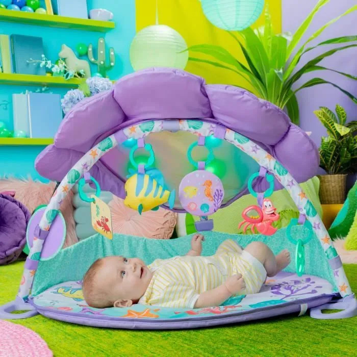 DISNEY BABY Tapis de sol éveil bébé évolutif - Ariel - Arche, jouets sensoriels et musicaux, guirlande lumineuse, miroir, coussin-2