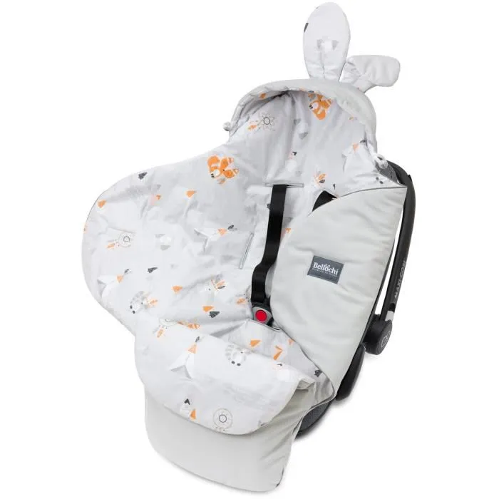 Bellochi Nid D'ange Bebe - Couverture pour Nacelle Poussette Landau Siège Auto - Chanceliere Universelle -Apanatschi Gray-0