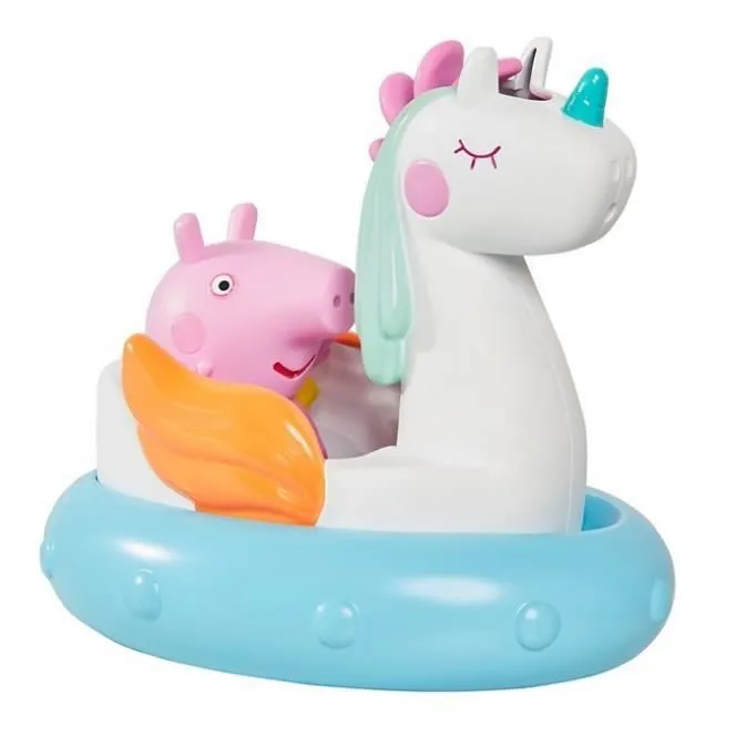 Jouet de bain Peppa Pig Licorne Tomy - Blanc/Bleu - 12cm-0