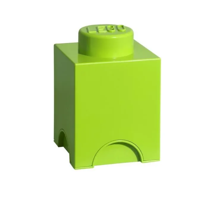 Boite de rangement - LEGO - 1 plot - Vert clair - Polypropylène - 12,5 x 12,5 x 18 cm-0