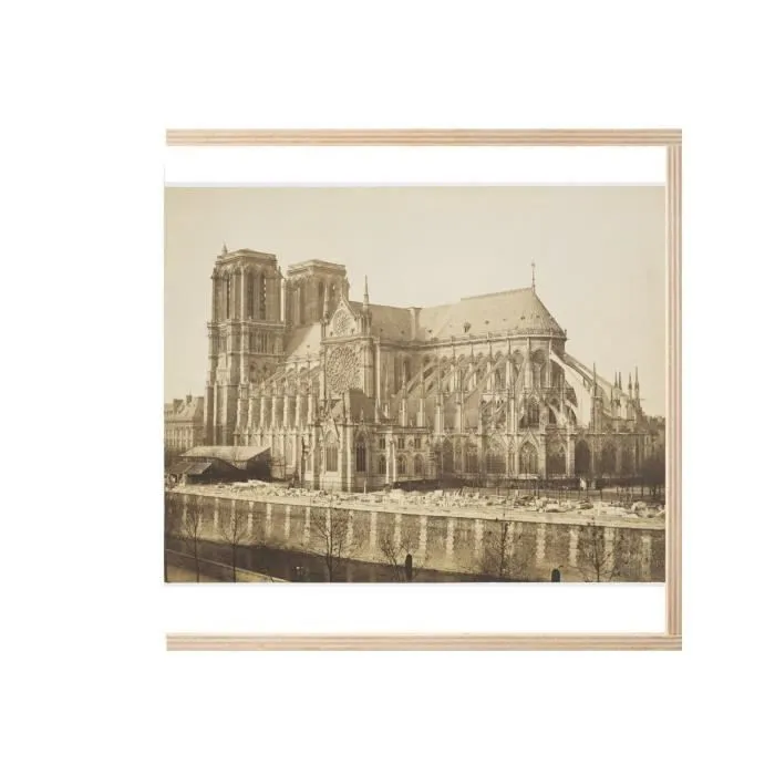 Boite Coffret en Bois - Cathedrale Notre Dame De Paris 1860 Photo Rare Vintage Ancien  (11 x 11 x 3,5 cm)-2