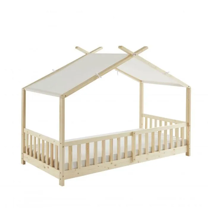 Lit tente enfant - Laïba Kids - Rêves de Forêt - 90x190 cm - Beige - Bois massif-3