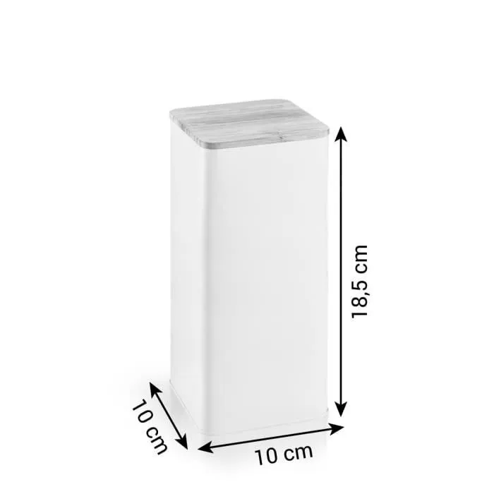 Tescoma - 900840 - Boite de rangement en metal avec couvercle en bambou 10 x 10 x 18,5 cm-3