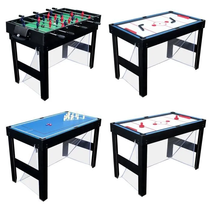 Table multi-jeux HAPPY GARDEN - 20 jeux - Pour enfants - Noir, rouge et vert-1