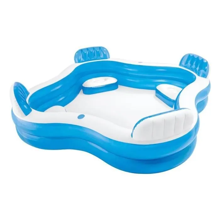 Piscine familiale octogonale bleue avec sièges et appuie-têtes 229 x 229 x 66 cm - INTEX - 56475-4