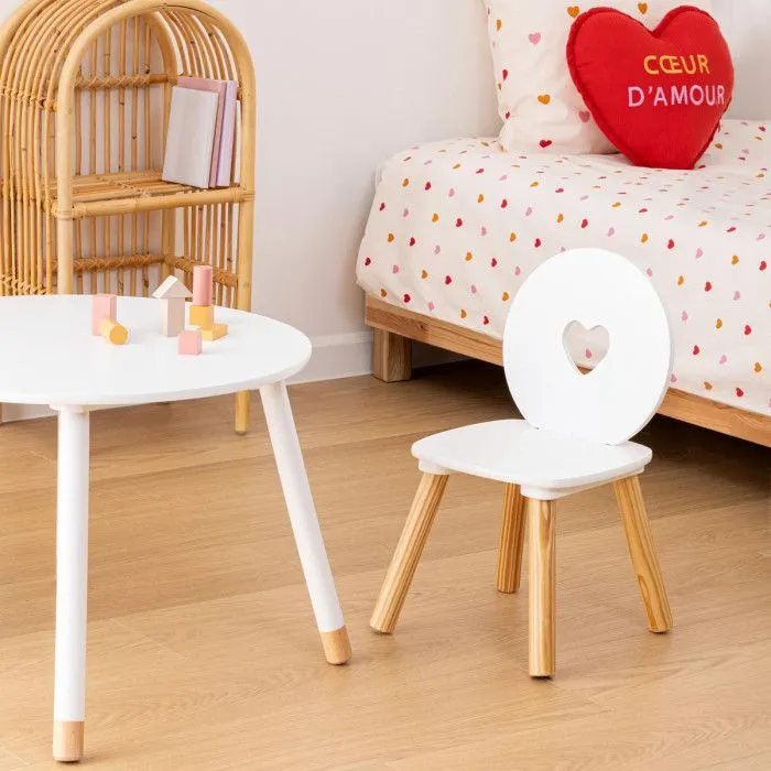 Chaise enfant cœur Maela bois blanc - Atmosphera createur d'interieur-2