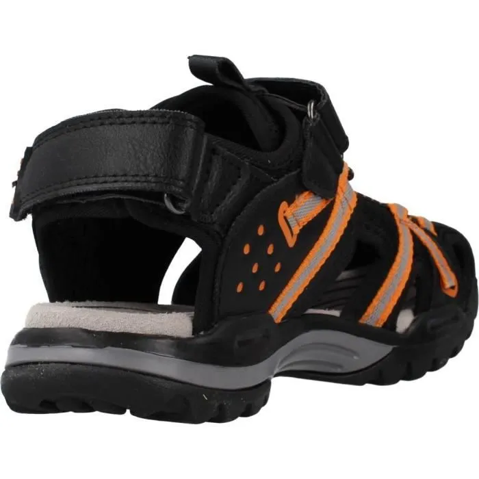 Sandale Enfant - GEOX - Borealis - Cuir Noir/DK Rouge - Scratch - Confort Exceptionnel-2