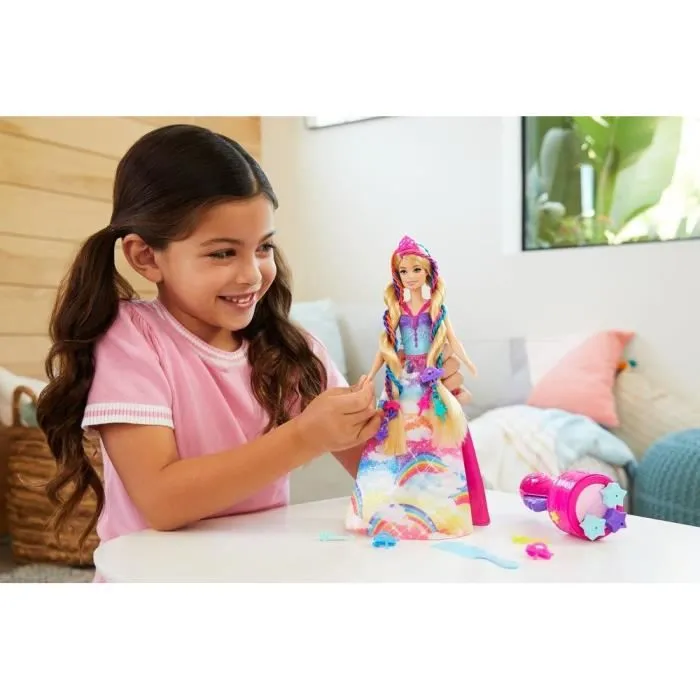 Barbie - Poupée Barbie Princesse Tresses Magiques, avec extensions capillaires et accessoires - Poupée Mannequin - Dès 3 ans-2