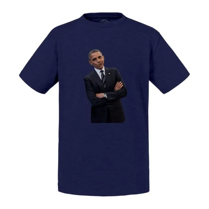 T-shirt Enfant Gris Barack Obama n'Approuve Pas Moue President Etats Unis-0